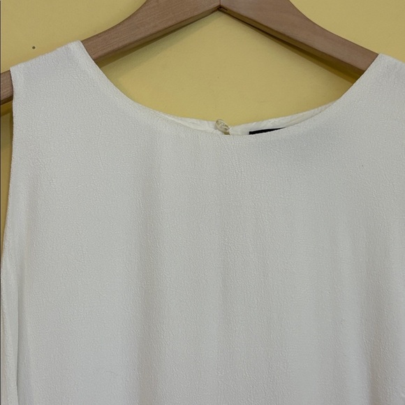 Lulus | White Viscose Blend Gauze Sleeveless Lined Round Neck Mini Dress Small - Picture 11 of 12
